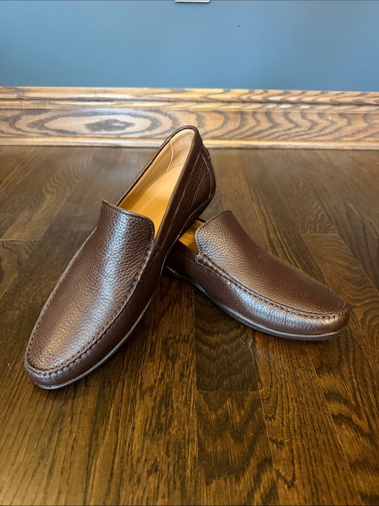 Harry\'s of London Dark Brown Pebbled Leather Slip-On Loafers main image 6